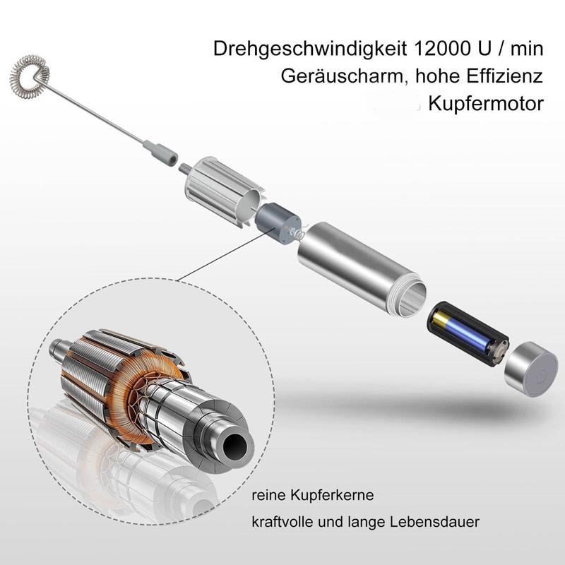 Electric Stainless Steel Handheld Milk Frother Foamer Mixer Coffee Latte Stirrer Egg Beater